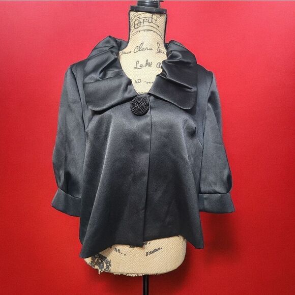 Kensie Jackets & Blazers - Kensie Black Satin Baby Doll Jacket Size 8